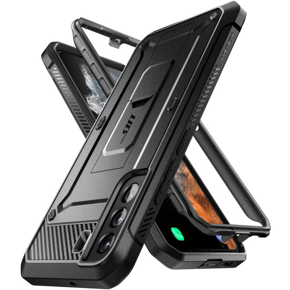 Etui pancerne z podstawką i kaburą z klipsem obrotowym (bez osłony na ekran) Supcase Unicorn Beetle Pro do Galaxy S22 5G.